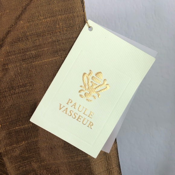 Paule Vasseur Gemeau 100% Silk Gold Pants - Picture 3 of 8